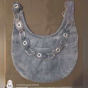 Armani Exchange Sea Foam Suede Leather Shoulder Bag.